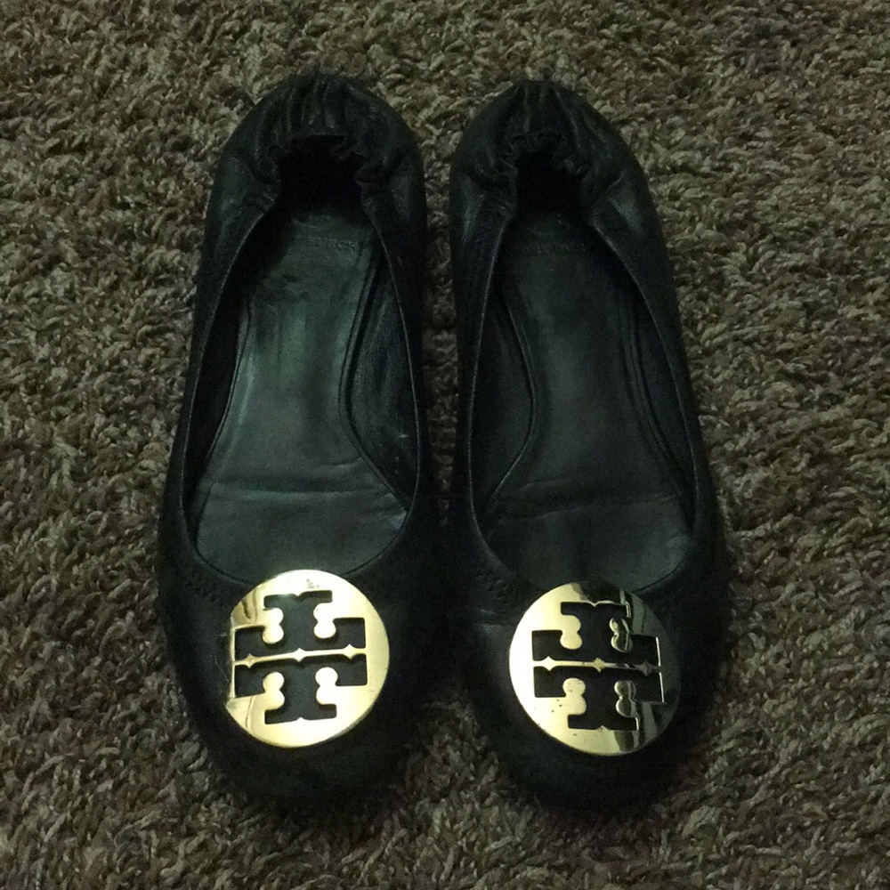 Tory Burch Black Minnie Ballet Flats
